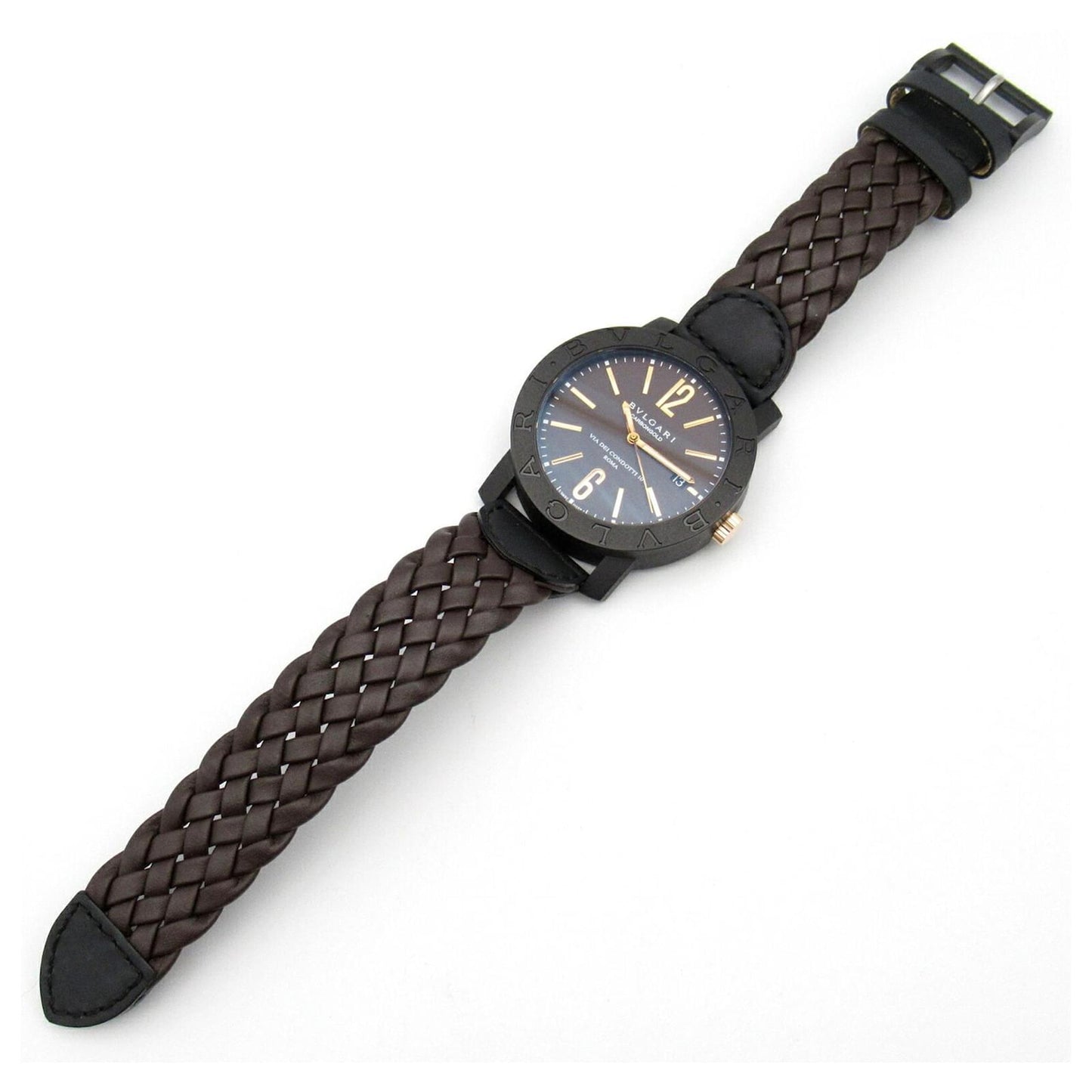 BVLGARI CARBON GOLD INTRECCIATO MARRONE