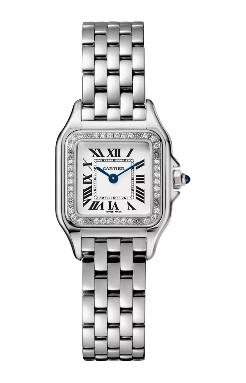 Cartier panthère MODELLO PICCOLO, ACCIAIO, DIAMANTI
