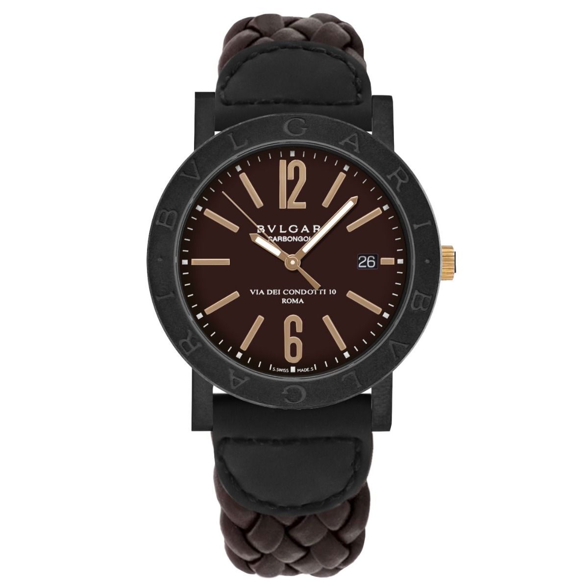 BVLGARI CARBON GOLD INTRECCIATO MARRONE